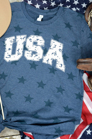 Youth Distressed USA Unisex Five Star Tee - Wholesale Accessory Market