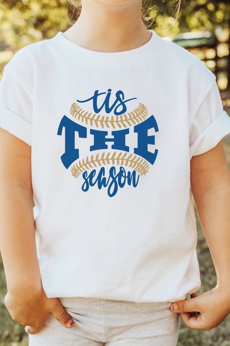 Youth Tis The Season Baseball Royal and Gold Dri-Power 50/50 T-Shirt - Wholesale Accessory Market