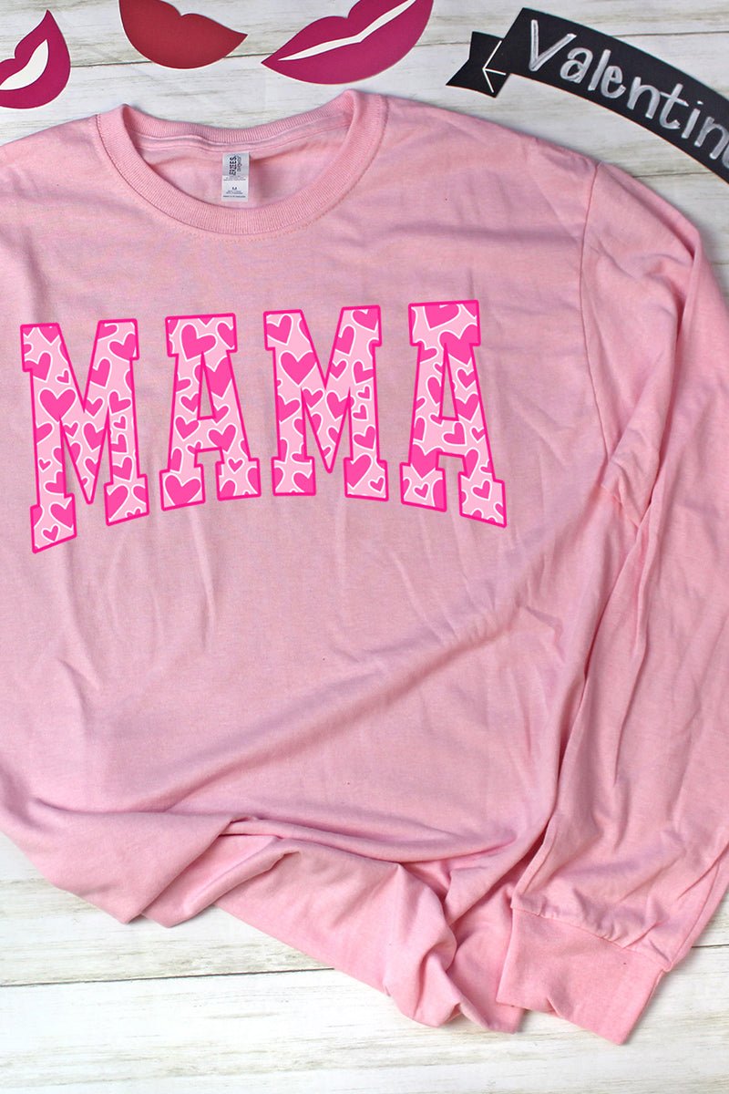 All The Hearts Mama Pink Unisex Dri-Power Long-Sleeve 50/50 Tee - Wholesale Accessory Market