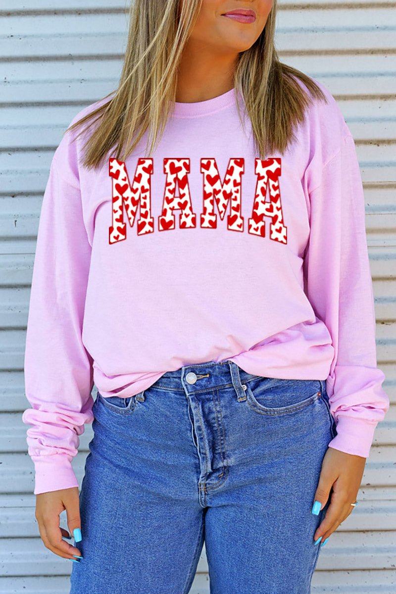 All The Hearts Mama Red Unisex Dri-Power Long-Sleeve 50/50 Tee - Wholesale Accessory Market