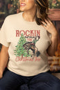 Cowboy Rockin' Around The Christmas Tree Short Sleeve Relaxed Fit T-Shirt - Wholesale Accessory Market