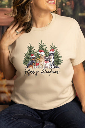 Dog Merry Woofmas Short Sleeve Relaxed Fit T-Shirt - Wholesale Accessory Market