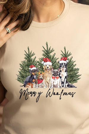 Dog Merry Woofmas Short Sleeve Relaxed Fit T-Shirt - Wholesale Accessory Market