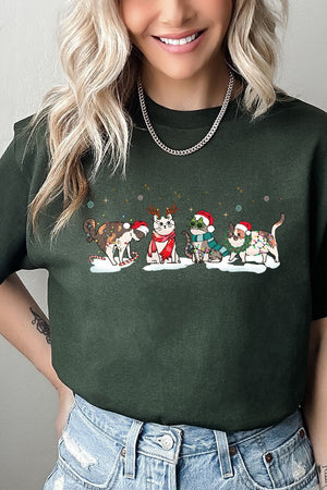 Cat Christmas Short Sleeve Relaxed Fit T-Shirt - Wholesale Accessory Market