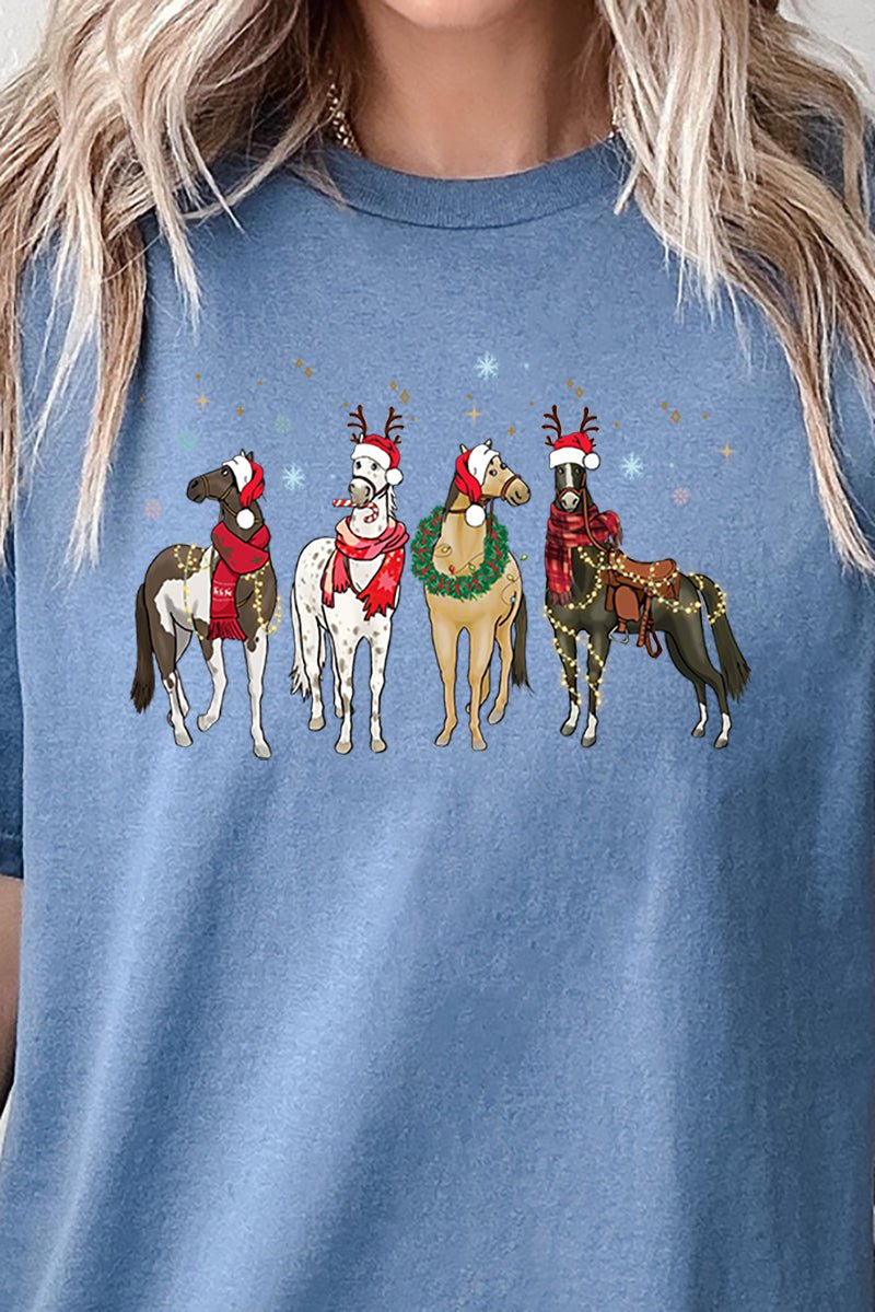 Horse Country Christmas Short Sleeve Relaxed Fit T-Shirt - Wholesale Accessory Market