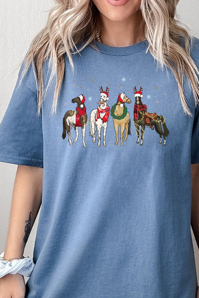 Horse Country Christmas Short Sleeve Relaxed Fit T-Shirt - Wholesale Accessory Market