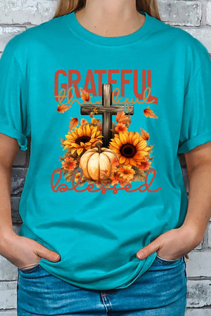 Grateful Thankful Blessed Harvest Short Sleeve Relaxed Fit T-Shirt - Wholesale Accessory Market