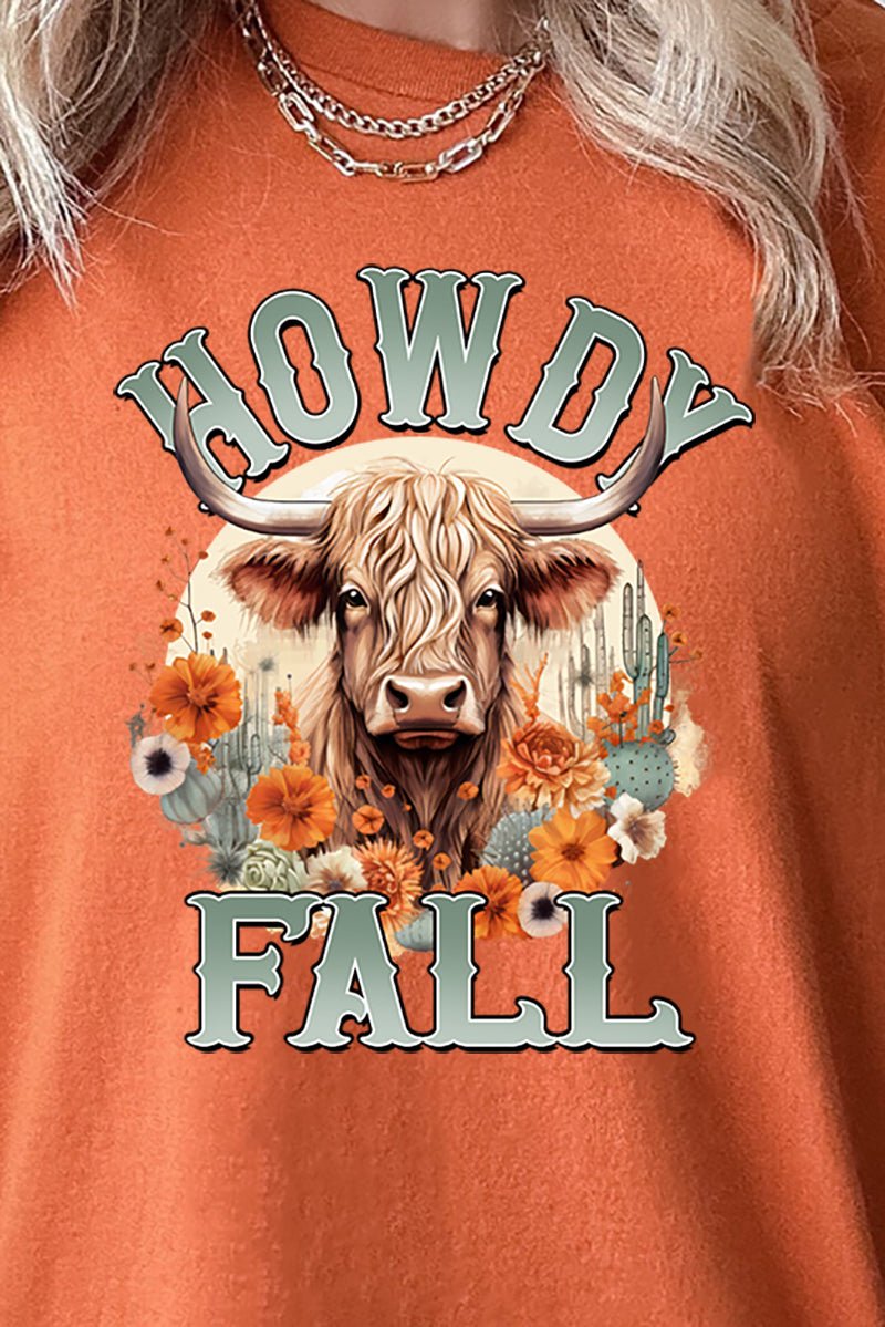 Highland Howdy Fall Short Sleeve Relaxed Fit T-Shirt - Wholesale Accessory Market