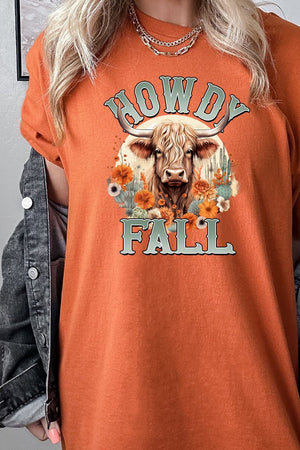 Highland Howdy Fall Short Sleeve Relaxed Fit T-Shirt - Wholesale Accessory Market