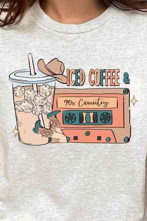 Iced Coffee And 90's Country Short Sleeve Relaxed Fit T-Shirt - Wholesale Accessory Market