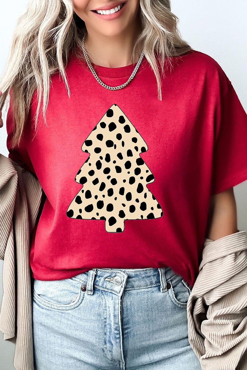 Spotted Christmas Tree Short Sleeve Relaxed Fit T-Shirt - Wholesale Accessory Market