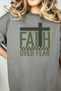 Checked Faith Over Fear Short Sleeve Relaxed Fit T-Shirt - Wholesale Accessory Market