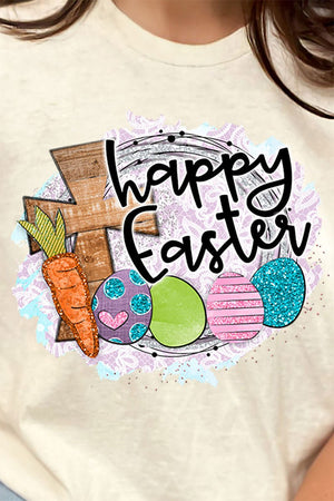 Cross Happy Easter Short Sleeve Relaxed Fit T-Shirt - Wholesale Accessory Market