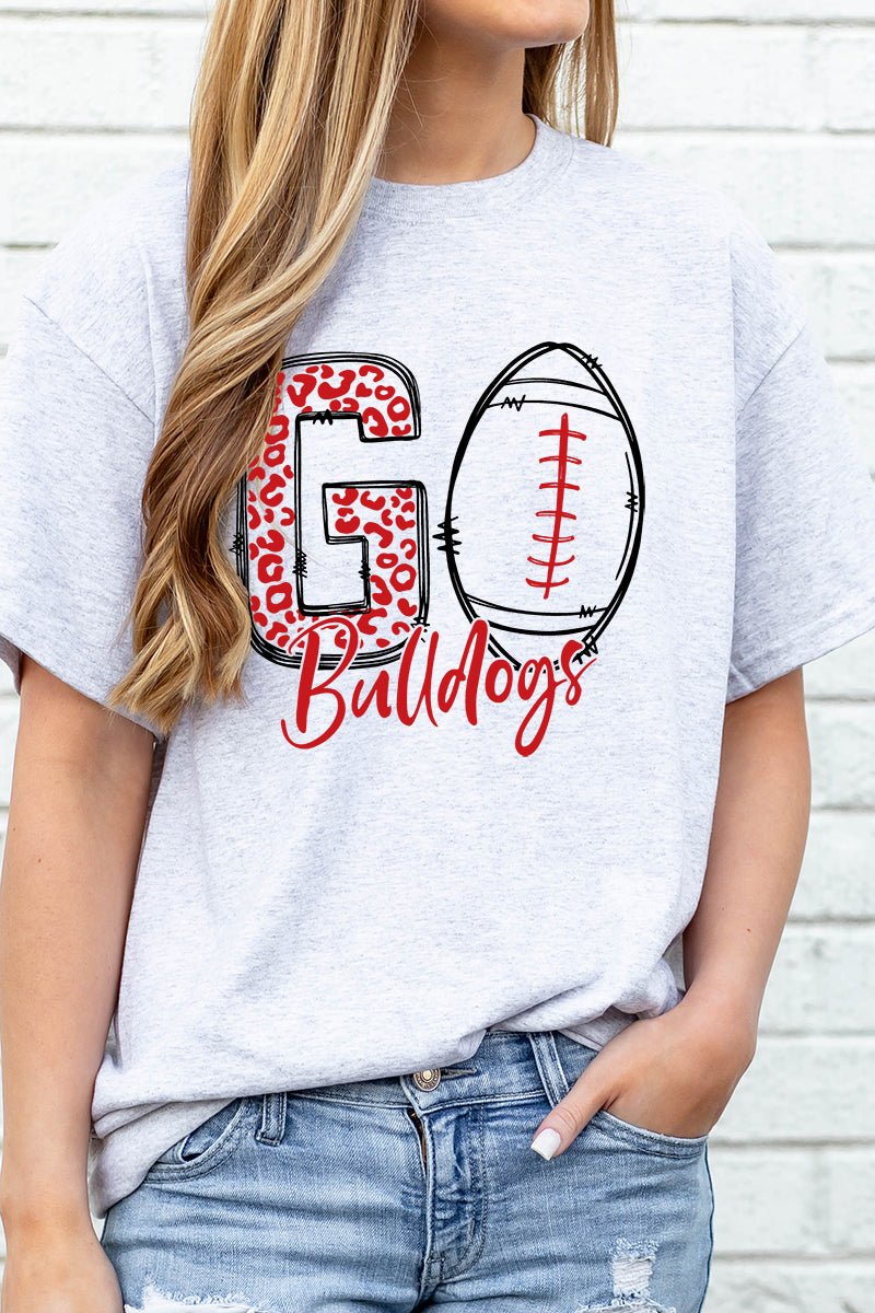 Doodle Go Bulldogs Red Short Sleeve Relaxed Fit T-Shirt - Wholesale Accessory Market