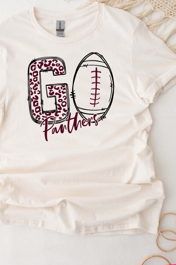 Doodle Go Panthers Maroon Short Sleeve Relaxed Fit T Shirt