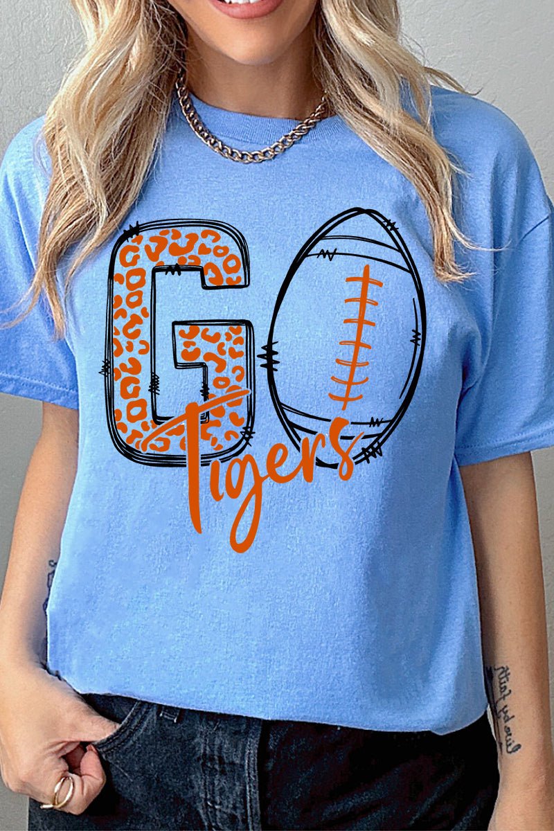 Doodle Go Tigers Orange Short Sleeve Relaxed Fit T-Shirt - Wholesale Accessory Market