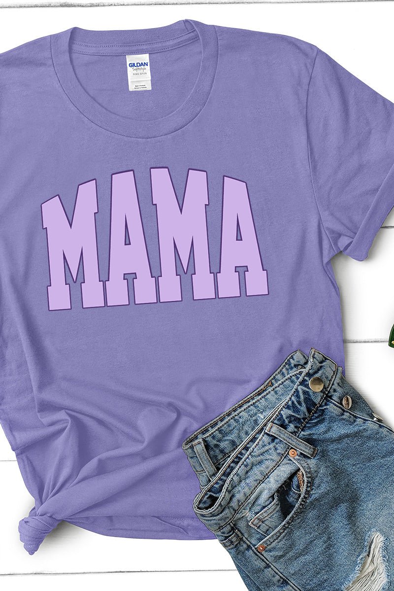 Lavender Arched Mama Short Sleeve Relaxed Fit T-Shirt - Wholesale Accessory Market