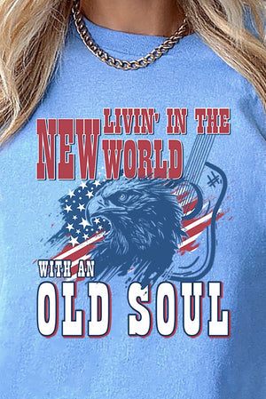 Livin' in The New World Short Sleeve Relaxed Fit T-Shirt - Wholesale Accessory Market