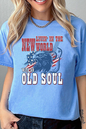 Livin' in The New World Short Sleeve Relaxed Fit T-Shirt - Wholesale Accessory Market