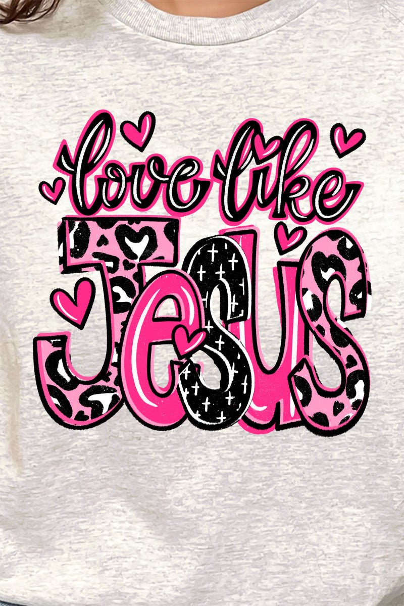 Pink Love Like Jesus Short Sleeve Relaxed Fit T-Shirt - Wholesale Accessory Market