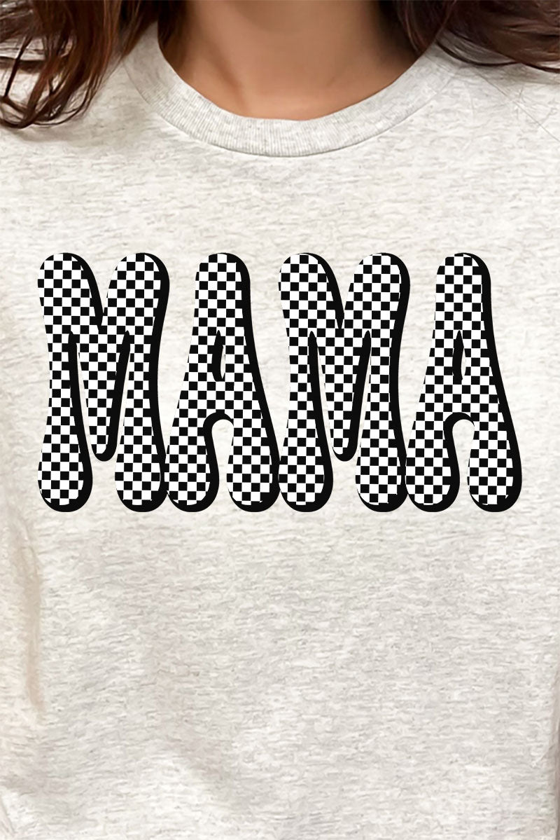 Retro Checkered Mama Short Sleeve Relaxed Fit T-Shirt - Wholesale Accessory Market