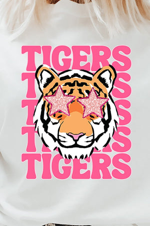 Stacked Pink Tigers Short Sleeve Relaxed Fit T-Shirt - Wholesale Accessory Market