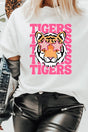 Stacked Pink Tigers Short Sleeve Relaxed Fit T-Shirt - Wholesale Accessory Market