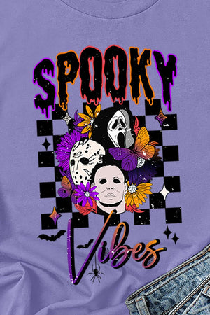 Vibrant Spooky Vibes Short Sleeve Relaxed Fit T-Shirt - Wholesale Accessory Market