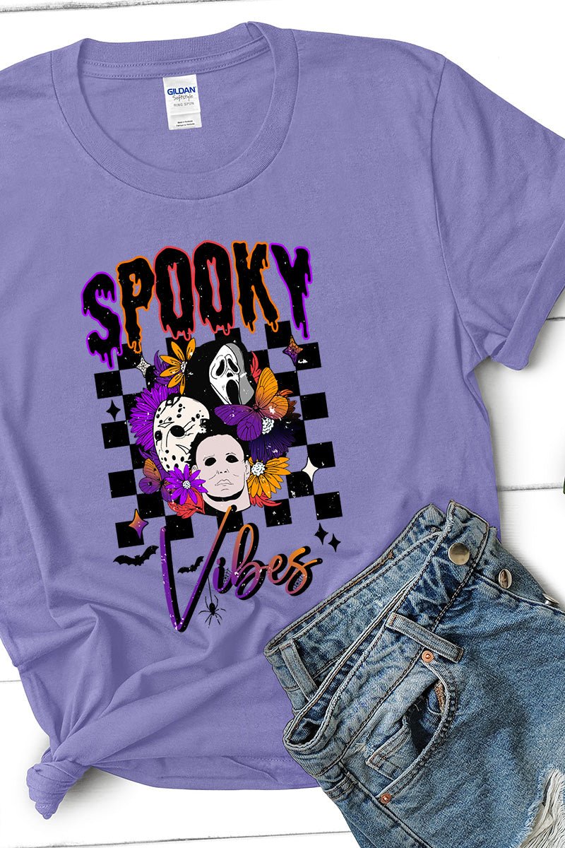 Vibrant Spooky Vibes Short Sleeve Relaxed Fit T-Shirt - Wholesale Accessory Market