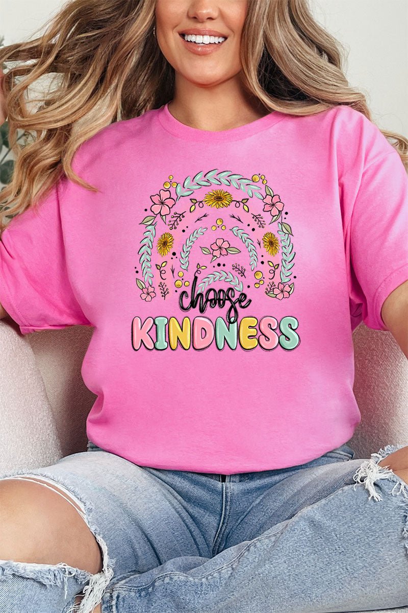 Rainbow Choose Kindness Short Sleeve Relaxed Fit T-Shirt - Wholesale Accessory Market