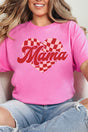 Mama Checkered Heart Short Sleeve Relaxed Fit T-Shirt - Wholesale Accessory Market