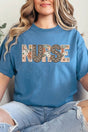 Boho Nurse Faux Embroidery Transfer Short Sleeve Relaxed Fit T-Shirt - Wholesale Accessory Market