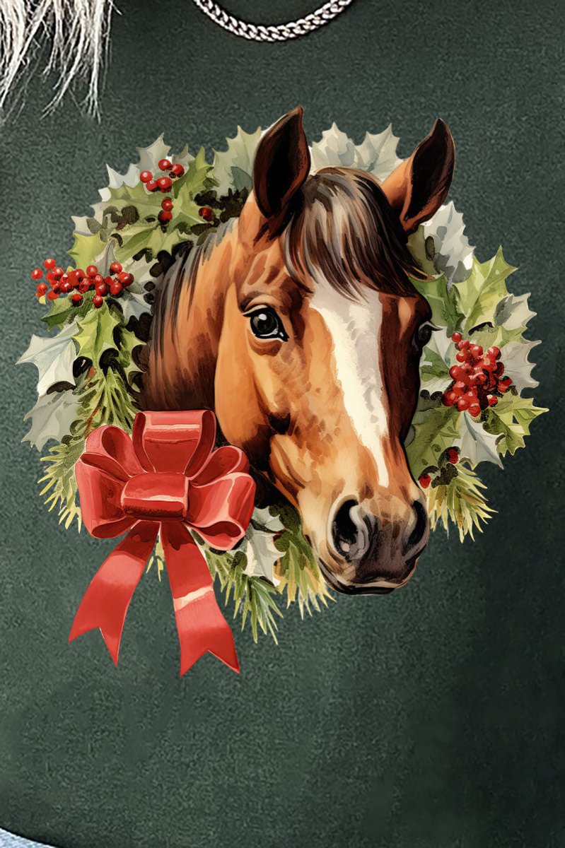 Horse Christmas On The Farm Short Sleeve Relaxed Fit T-Shirt - Wholesale Accessory Market