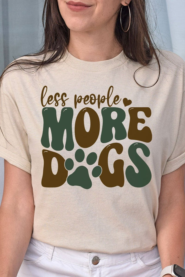 Less People More Dogs Short Sleeve Relaxed Fit T-Shirt - Wholesale Accessory Market