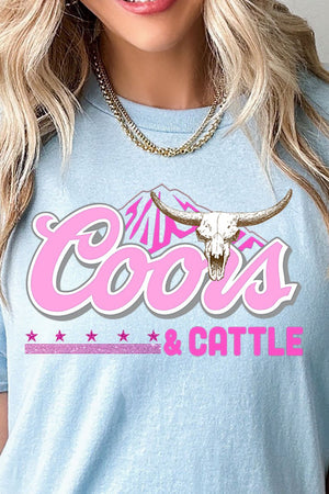 Pink Coors And Cattle Short Sleeve Relaxed Fit T-Shirt - Wholesale Accessory Market