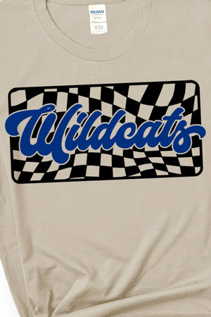 Checkered Wildcats Royal Sleeve Relaxed Fit T-Shirt - Wholesale Accessory Market