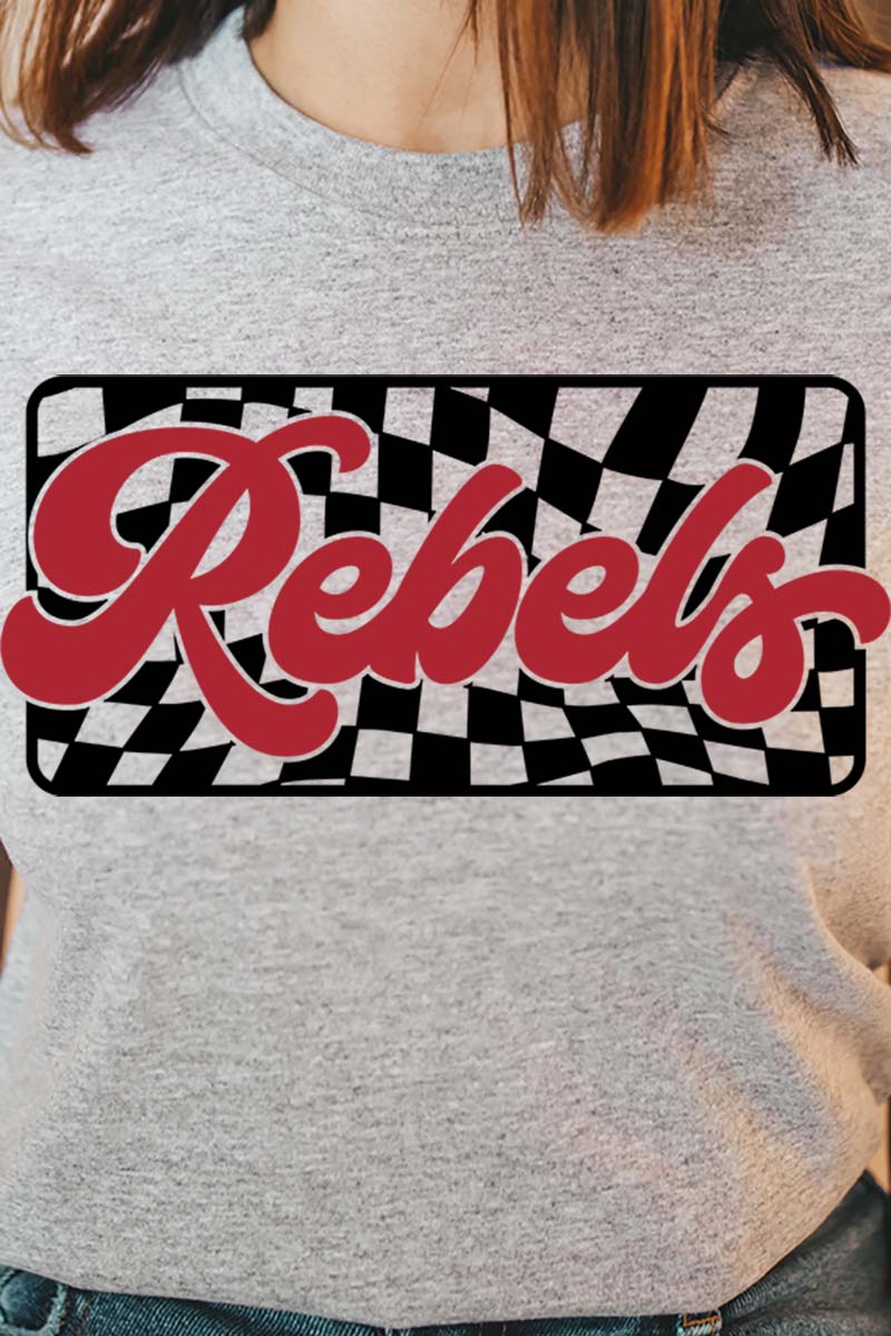 Checkered Rebels Red Sleeve Relaxed Fit T-Shirt - Wholesale Accessory Market