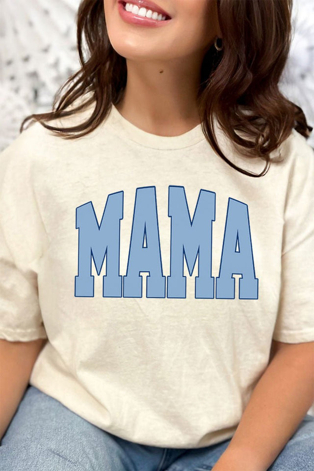 Blue Arched Mama Short Sleeve Relaxed Fit T-Shirt - Wholesale Accessory Market