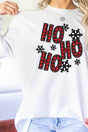 Faux Embroidery Ho Ho Ho Heavy Cotton Long Sleeve Adult T-Shirt - Wholesale Accessory Market