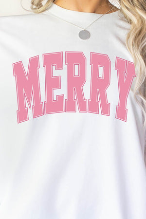 Merry Varsity Pink Heavy Cotton Long Sleeve Adult T-Shirt - Wholesale Accessory Market