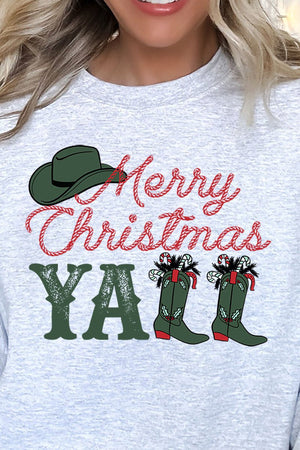 Boots Merry Christmas Y'all Unisex NuBlend Crew Sweatshirt - Wholesale Accessory Market