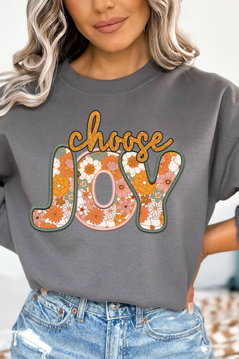 Choose Joy Faux Embroidery Transfer Unisex NuBlend Crew Sweatshirt - Wholesale Accessory Market