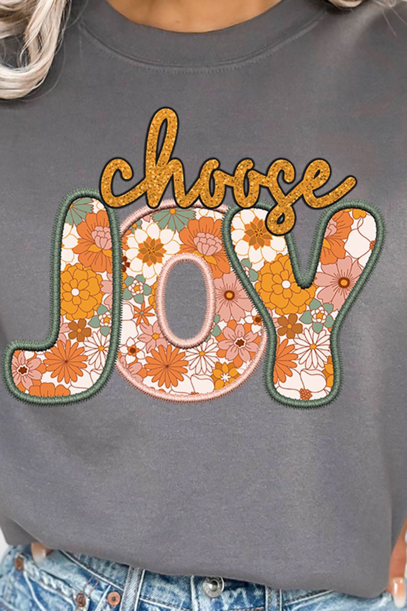 Choose Joy Faux Embroidery Transfer Unisex NuBlend Crew Sweatshirt - Wholesale Accessory Market