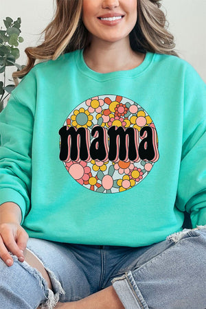 Circle Retro Flower Mama Unisex NuBlend Crew Sweatshirt - Wholesale Accessory Market