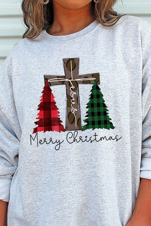 Cross Trees Merry Christmas Unisex NuBlend Crew Sweatshirt - Wholesale Accessory Market