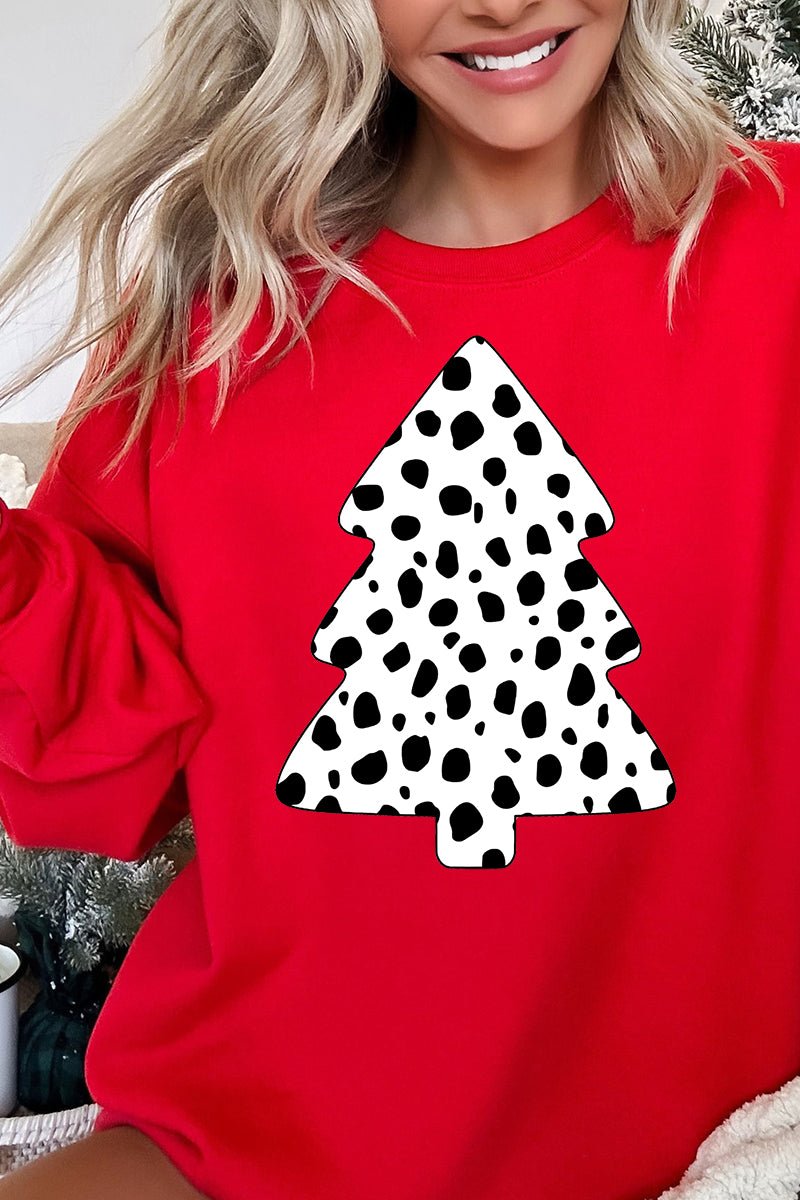 Dalmatian Spots Christmas Tree Unisex NuBlend Crew Sweatshirt - Wholesale Accessory Market