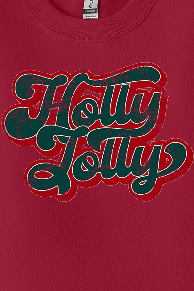 Distressed Groovy Holly Jolly Unisex NuBlend Crew Sweatshirt - Wholesale Accessory Market