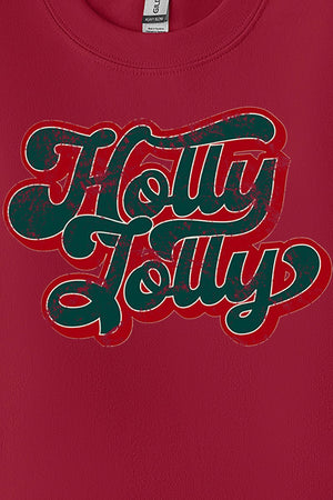 Distressed Groovy Holly Jolly Unisex NuBlend Crew Sweatshirt - Wholesale Accessory Market