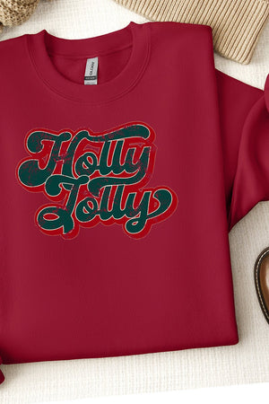 Distressed Groovy Holly Jolly Unisex NuBlend Crew Sweatshirt - Wholesale Accessory Market