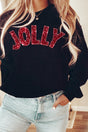 Faux Sequin Red Jolly Transfer Unisex NuBlend Crew Sweatshirt - Wholesale Accessory Market